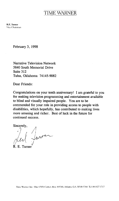 Ted Turner letter